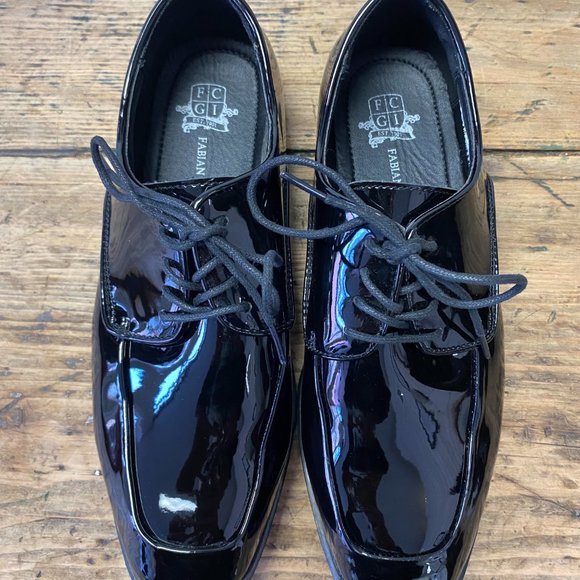 Men's Black Square Toe Tuxedo Shiny Formal Wedding Dress Business Lace up Shoes - Picture 7 of 7